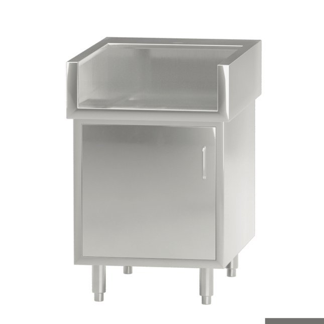 Modular Systems WCB8-0600 600mm Single Door Stainless Steel Cabinet with Splash Guard — front angle view