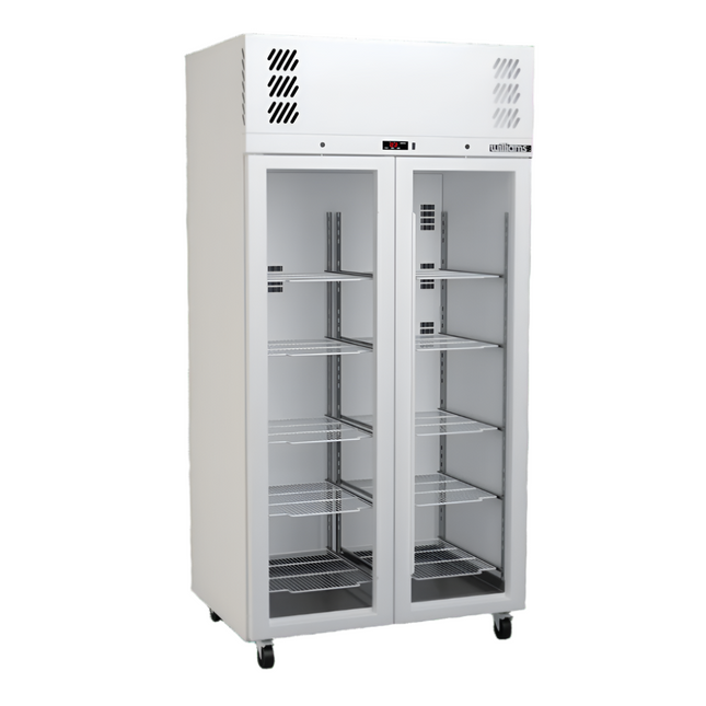 Williams Pearl - Slim Two Door White Colorbond Upright Display Refrigerator - HPR2GW-WR
