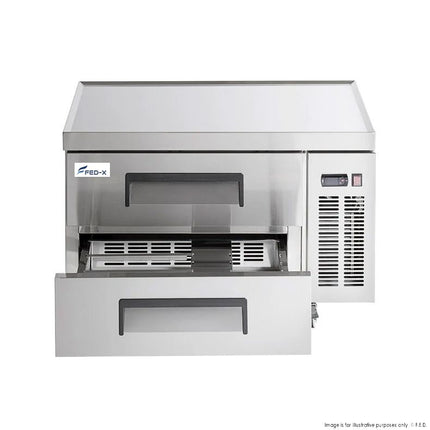 FED-X XCB-36 Chef Base Drawer Fridge — Drawer Open Interior View