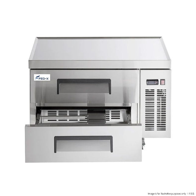FED-X XCB-36 Chef Base Drawer Fridge — Drawer Open Interior View
