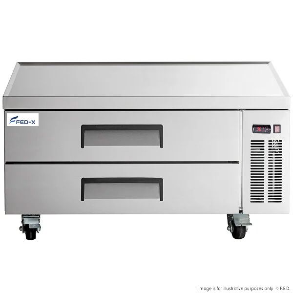 FED-X XCB-48 263L Refrigerated Chef Base Drawer Fridge — front 3/4 view
