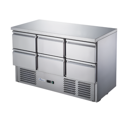 FED-X Six Drawer Compact Workbench Fridge XGNS1300-6D