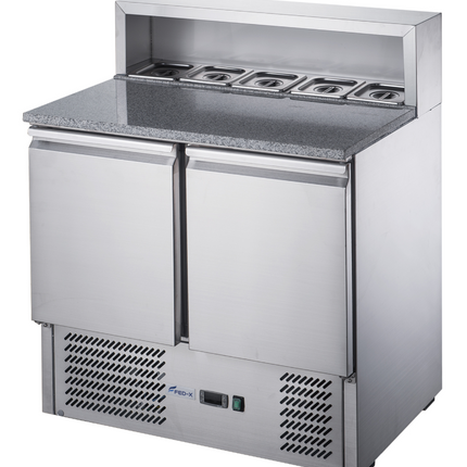 FED-X Two Door Salad Prep Fridge With Marble Top XGNS900E