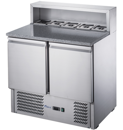 FED-X 240L Two Door Sandwich Salad Prep Fridge XGNS900E