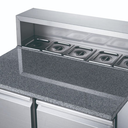 FED-X Two Door Salad Prep Fridge With Marble Top XGNS900E