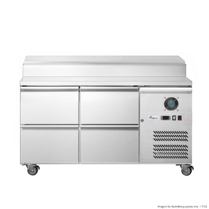 FED-X XSS7C13S2V-4D Four Drawer Sandwich Prep Counter — front view