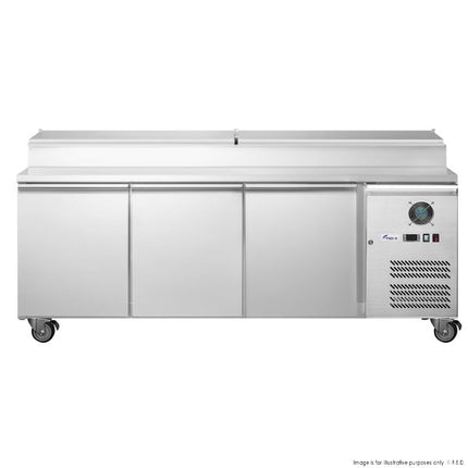 FED-X Three Door Sandwich Prep Counter XSS7C18S3V - Front View