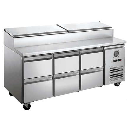 FED-X XSS7C18S3V-6D Six Drawer Salad Prep Fridge — additional view