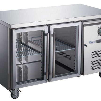 FED-X XUB6C13G2V Underbench Glass Door Fridge - Front View Open