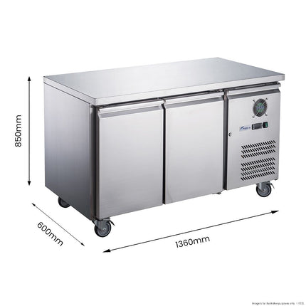 FED-X XUB6C13S2V Two Door Underbench Fridge - Side View