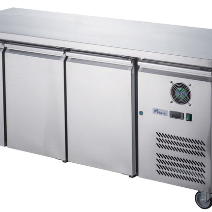 FED-X XUB6F18S3V Three Door Freezer - Angle View