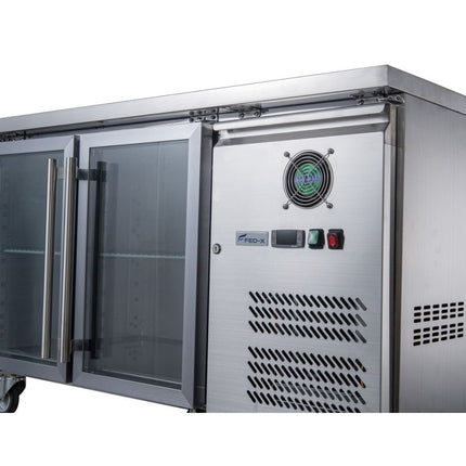 FED-X Two Glass Door Bench Fridge XUB7C13G2V