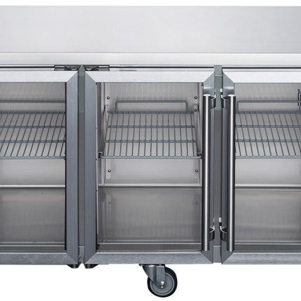 FED-X Four Glass Door Under-Bench Fridge XUB7C22G4V