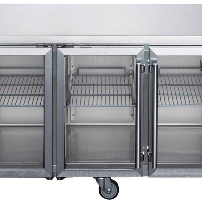 FED-X Four Glass Door Under-Bench Fridge XUB7C22G4V