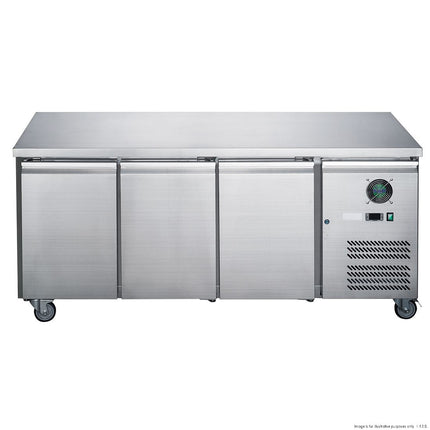 FED-X Three Door Underbench Freezer XUB7F18S3V - Front View