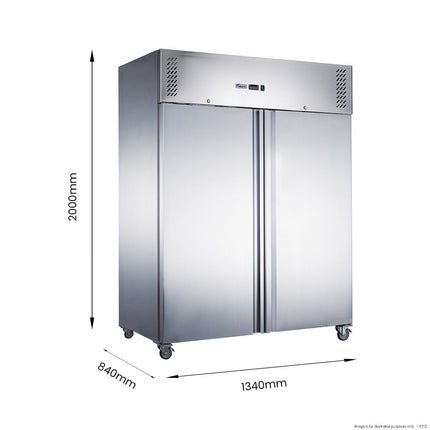 FED-X XURC1200SFV Two-Door Upright Fridge — front view