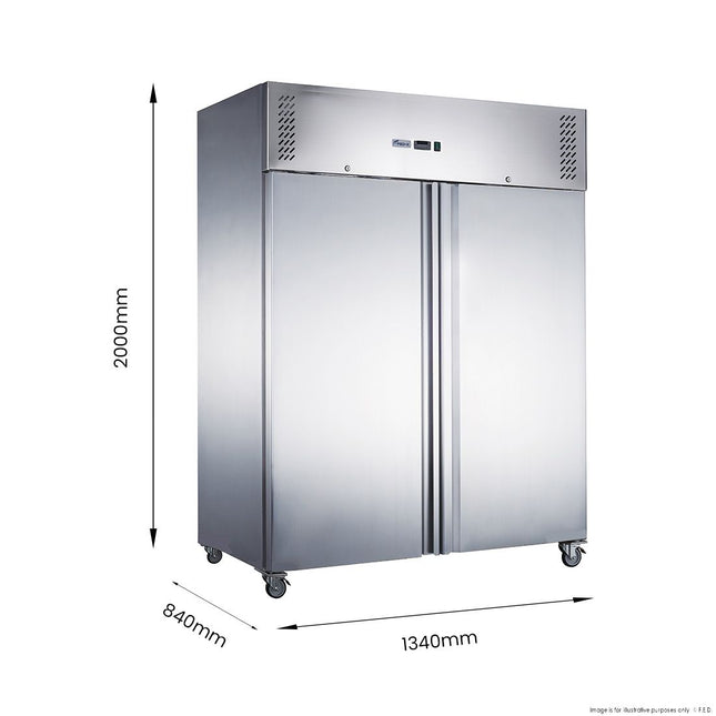 FED-X XURC1200SFV Two-Door Upright Fridge — front view