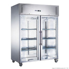 FED-X 1410L Two Glass Door Upright Display Freezer XURF1410G2V