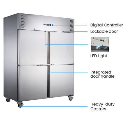 FED-X S/S Four Door Upright Fridge 1410L XURC1410S2V