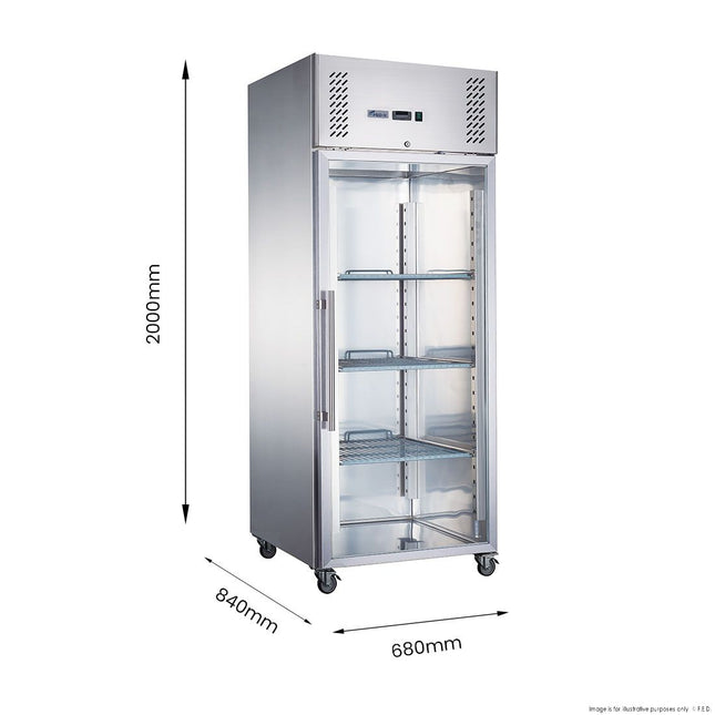 FED-X XURC600G1V dimensions — 680mm wide, 840mm deep, 2000mm high